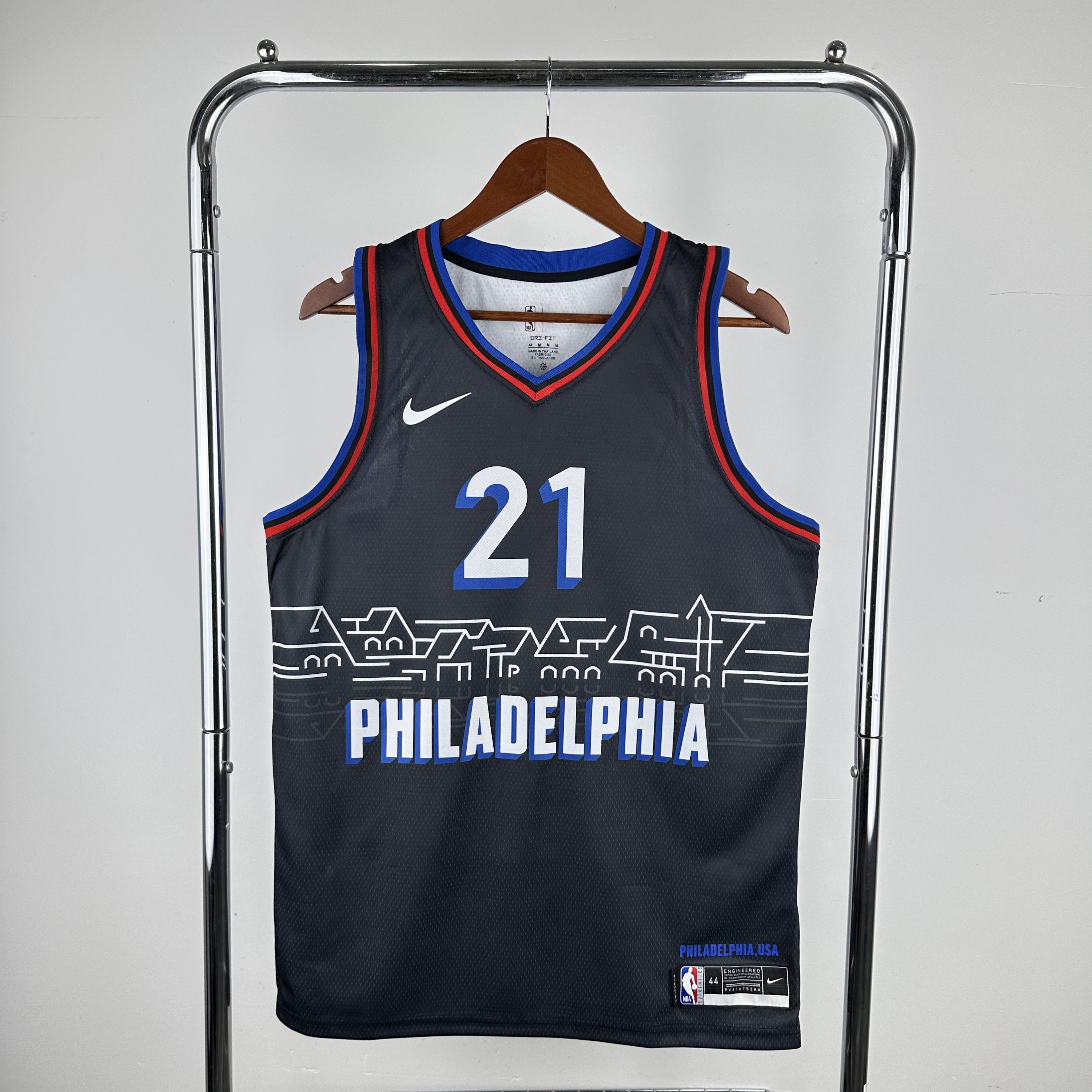 Men Philadelphia 76ers #21 Joel Embiid Black Nike City Edition 2024 NBA Jersey->youth nba jersey->Youth Jersey